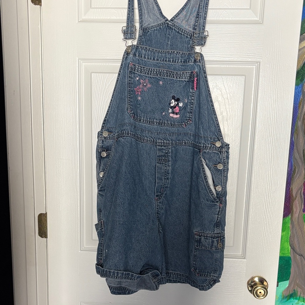 Vintage Mickey Mouse Denim Overalls size 18